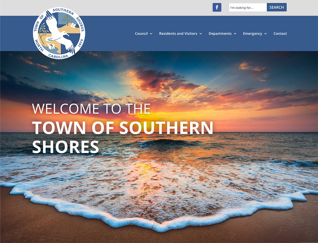 town of southern shores website screenshot